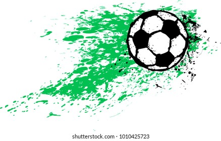 Grungy Soccer ball isolated, flat style vector illustration