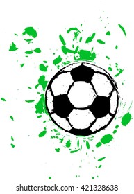 grungy soccer ball, vector