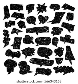 grungy speech bubble set