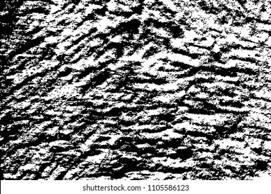 Grungy stone distressed vector texture. Black and white noise for obsolete effect. Porous stone grunge overlay. Volcanic stone relief. Aged and worn texture. Monochrome grit layer. Rough stone surface
