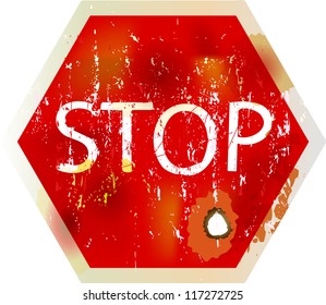 Grungy stop sign