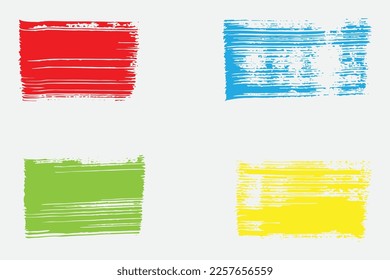conjunto de trazo de pincel recto, efecto de brocha colorido, conjunto de efectos de brocha sucia
