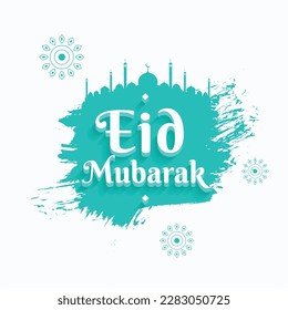 grungy style eid mubarak background for ramadan celebration vector