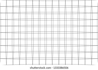 grungy style grid rectangles square pattern with hand draw effect vector background black isolated on white