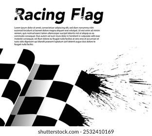 Grungy style rally flag background for motor or auto sport stock illustration