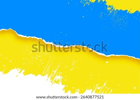 grungy style torn paper sheet background with ink splatter effect vector