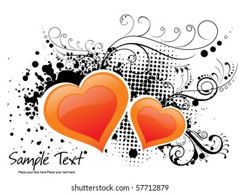 grungy stylish pattern heart for romantic day
