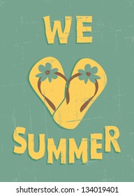 Grungy summer poster. I love summer concept.