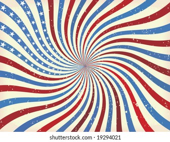 grungy swirly abstract american background - vector