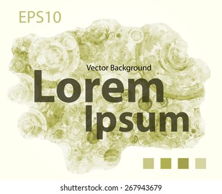 Grungy template for text message. Watercolor discs as symbol for technology and entertainment.