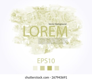 Grungy template for text message. Watercolor discs as symbol for technology and entertainment.