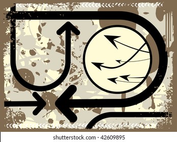 grungy texture background with curve arrowhead