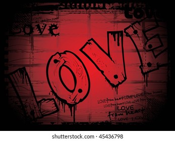grungy texture background for love, vector illustration