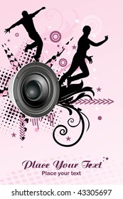 grungy texture background with silhouette stand oak vinyl