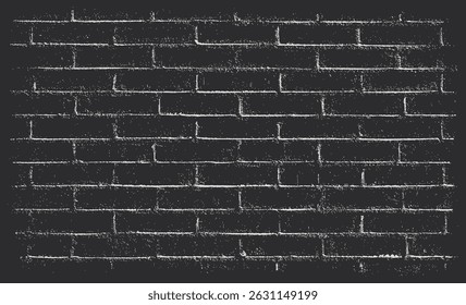 Grungy textured black and white brick wall background.