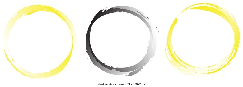 Grungy, textured circle element. Circular splatter shape