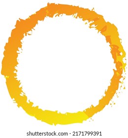 Grungy, textured circle element. Circular splatter shape