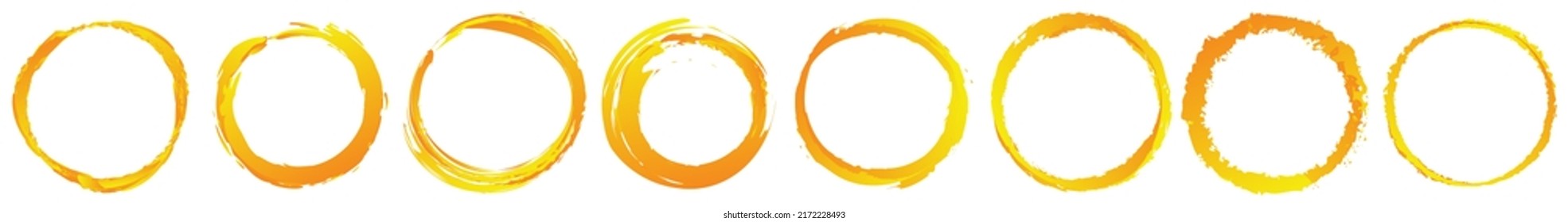 Grungy, textured circle element. Circular splatter shape