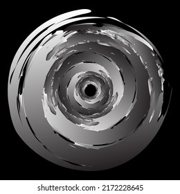 Grungy, textured circle element. Circular splatter shape