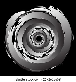 Grungy, textured circle element. Circular splatter shape