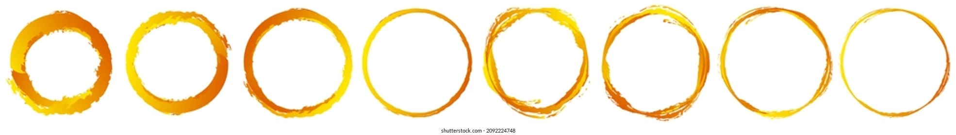 Grungy textured circle element, shape. Circular grunge shape. Paint, ink stain