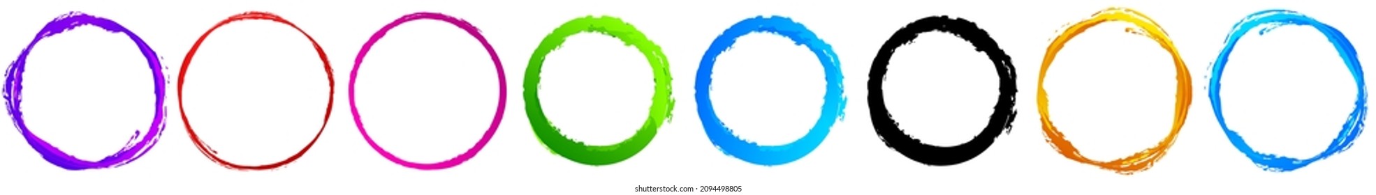 Grungy textured circle element, shape. Circular grunge shape. Paint, ink stain
