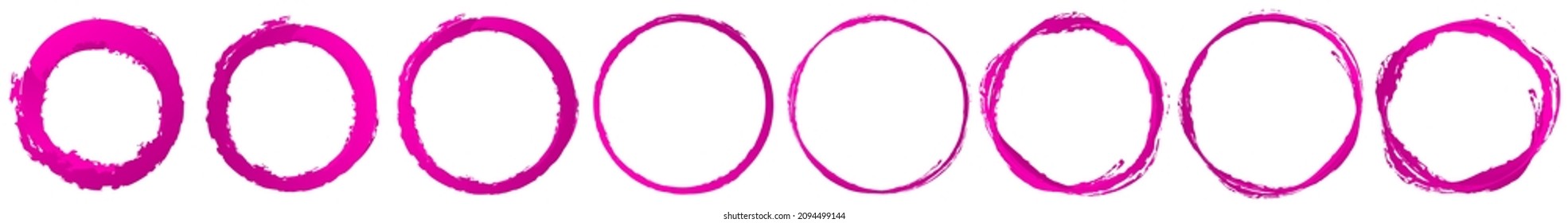 Grungy textured circle element, shape. Circular grunge shape. Paint, ink stain