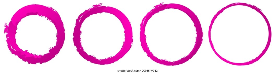 Grungy textured circle element, shape. Circular grunge shape. Paint, ink stain