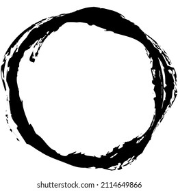 Grungy textured circle element, shape. Circular grunge shape