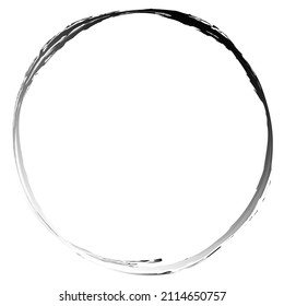 Grungy textured circle element, shape. Circular grunge shape