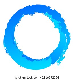 Grungy textured circle element, shape. Circular grunge shape
