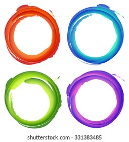 Grungy, textured circle elements. editable vector graphic