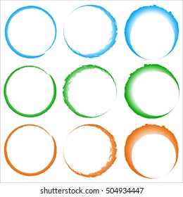 Grungy, textured circles - Colorful circles with splattered paint like effect