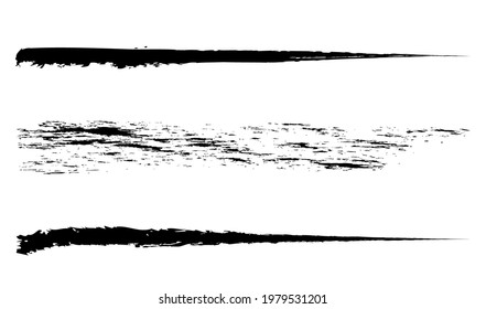 Grungy, textured grunge brush strokes. Watercolor sketchy hand drawn paint, brushstroke lines