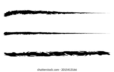 Grungy, textured grunge brush strokes. Watercolor sketchy hand drawn paint, brushstroke lines