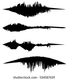 Grungy, textured lines for damage effects. Set of smudged, smeared paint, claw scratch shapes