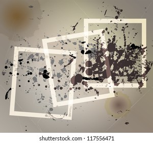 Grungy textures and frames, vector format eps 10