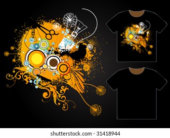 Grungy T-shirt Design - Vector Templates