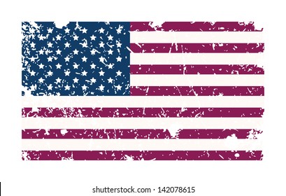 Grungy USA flag. Vector illustration