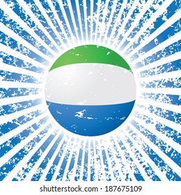 Grungy vector background with flag of Sierra Leone.