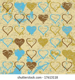Grungy vector background heart illustration