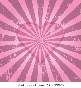 Grungy vector background with a heart symbol.