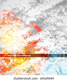 Grungy vector background with hot and cold colors