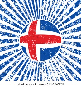 Grungy vector background with Icelandic flag.