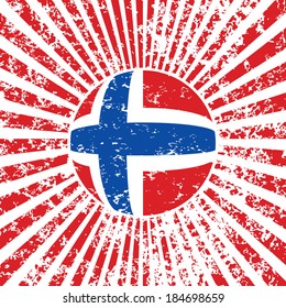 Grungy vector background with Norwegian flag.