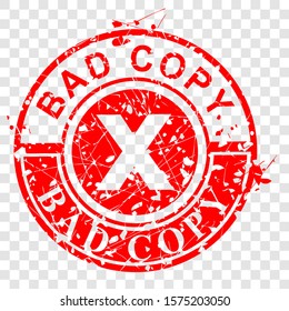 Grungy Vector Circle Red Rubber Stamp, Bad Copy at transparent effect background
