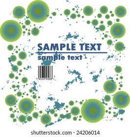 Grungy vector design of circles with barcode