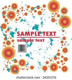 Grungy vector design of circles with barcode