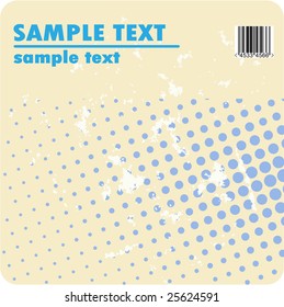 Grungy vector design of dots with barcode