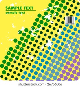 Grungy vector design of dots with barcode
